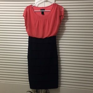 Fitted Knee Length Dress with Partial Sleeve